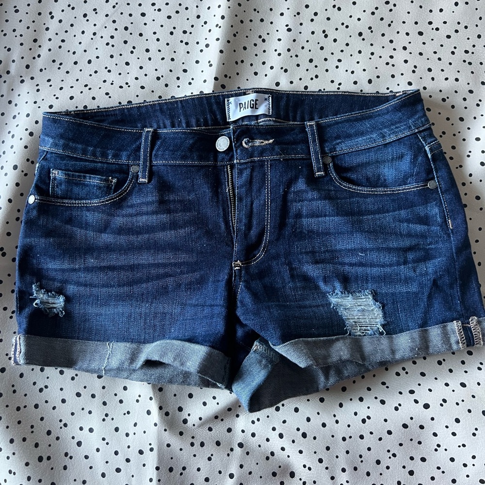 Paige Denim Jimmy Jimmy Short size 27 blue daisy duke shorts distressed